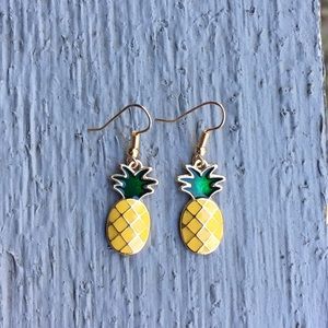 Gold Pineapple Dangle Earrings